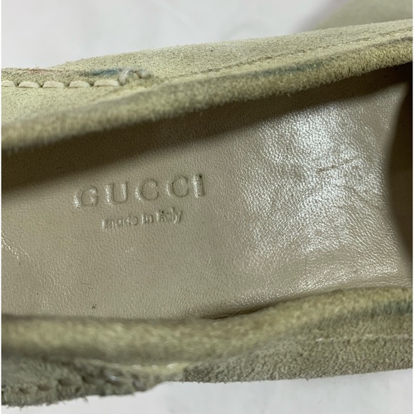 Vintage ladies GUCCI beige suede horsebit loafers shoes  38 8G - Picture 7 of 11